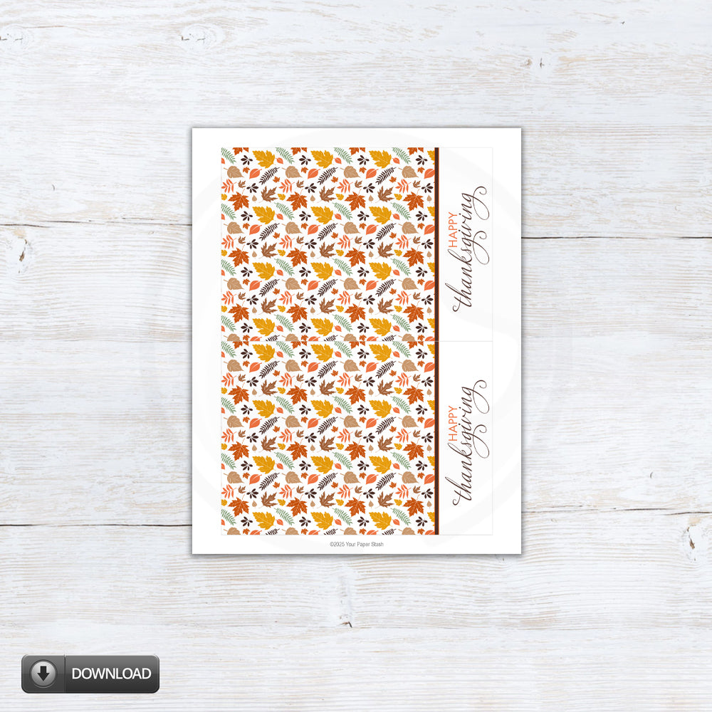 Happy Thanksgiving note cards printable download