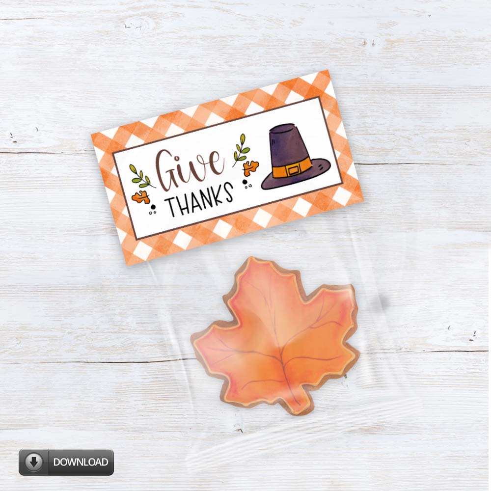 Thanksgiving Give Thanks Treat And Cookie Bag Toppers