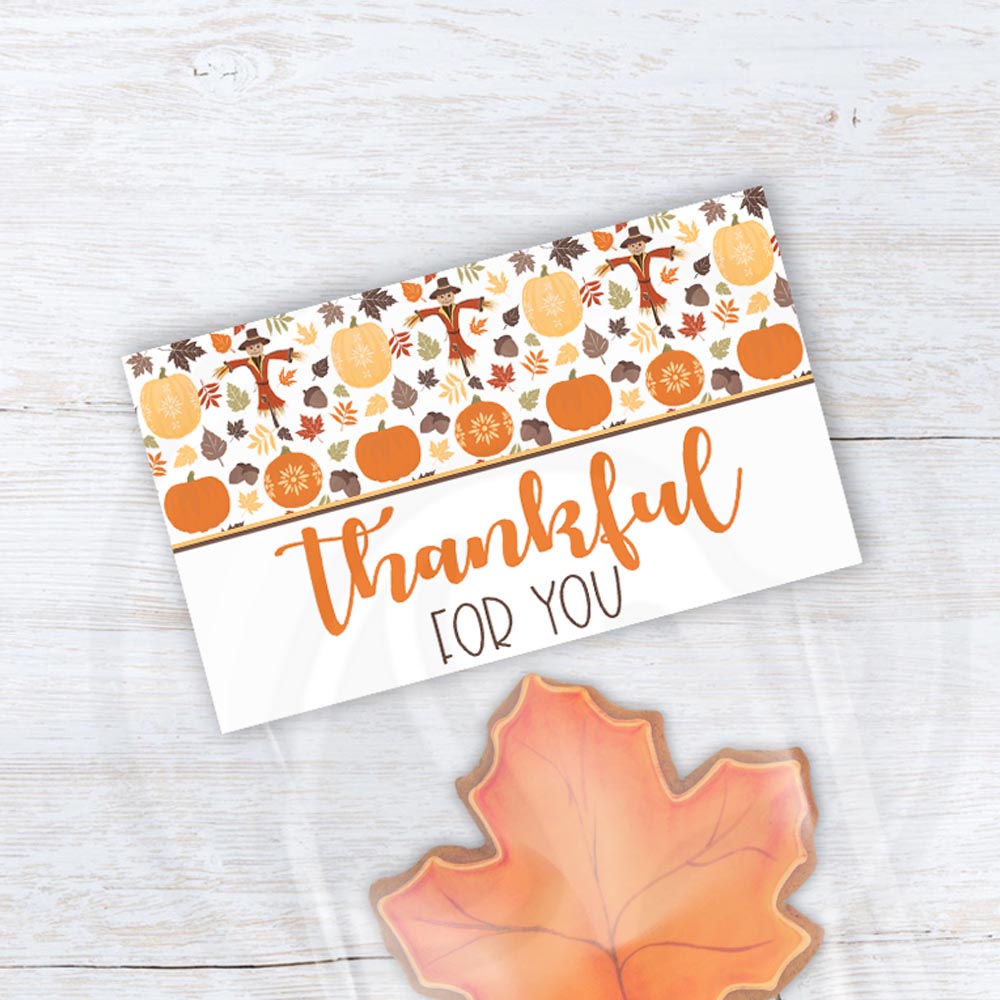 thankful for you thanksgiving treat and cookie bag toppers - instant download - #yourpaperstash