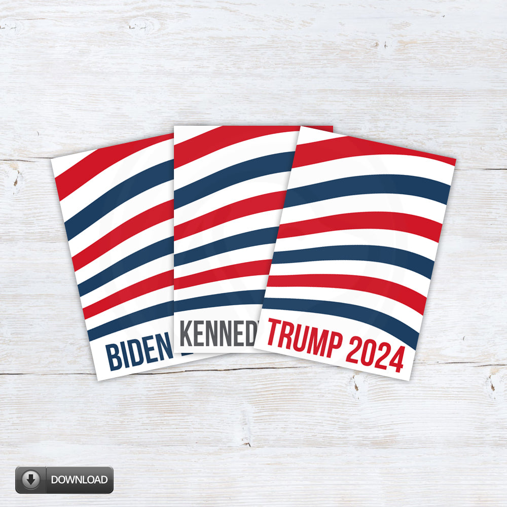 biden trump kennedy printable election day cookie card note cards