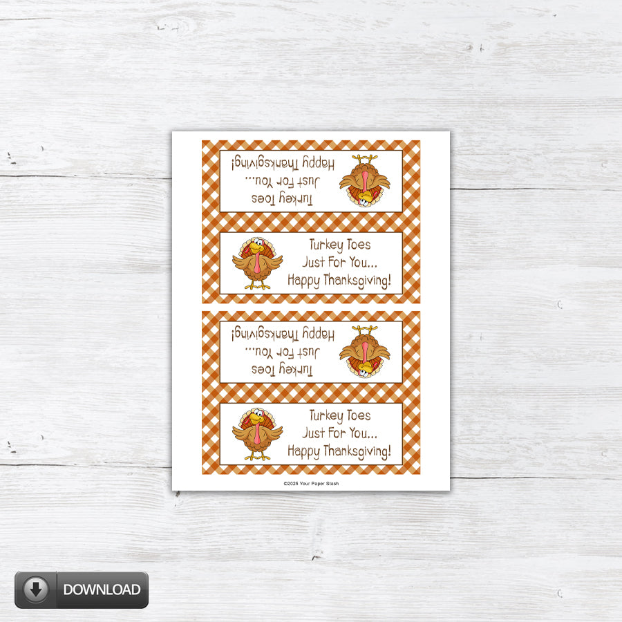printable turkey toes thanksgiving bag toppers thanksgiving turkey toes treat candy cookie bag topper