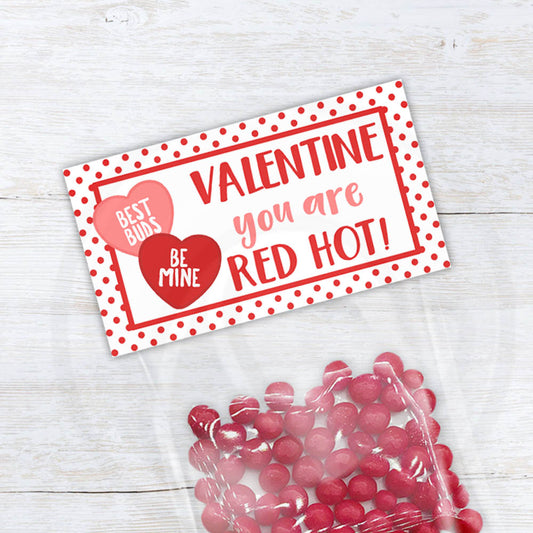 Valentine's Day Red Hot Candy Bag Toppers / Valentines Day Printables