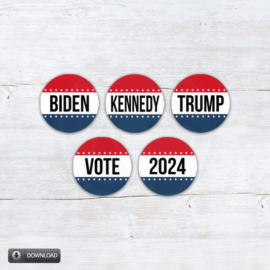 printable election stickers, biden stickers, trump stickers, rfk kennedy stickers