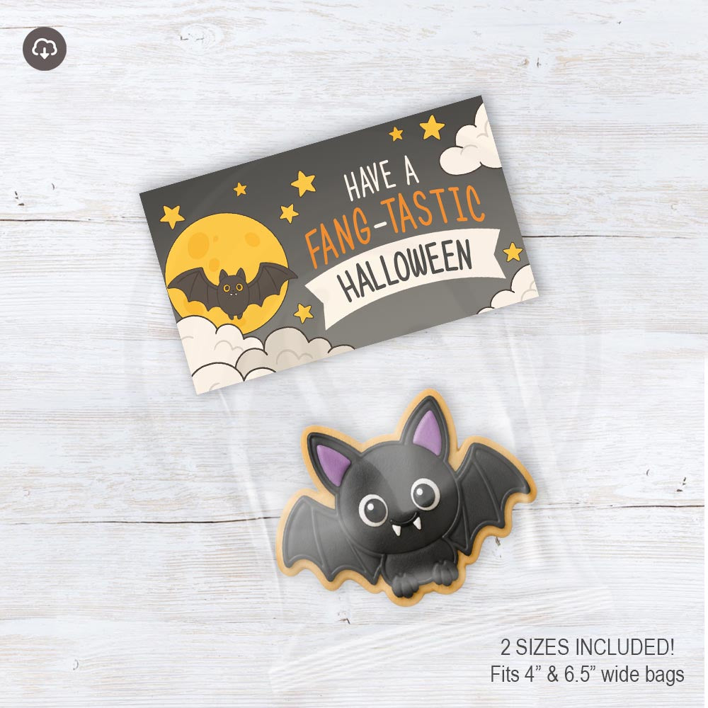 Fang-tastic Halloween Bat Treat Bag Toppers Printable