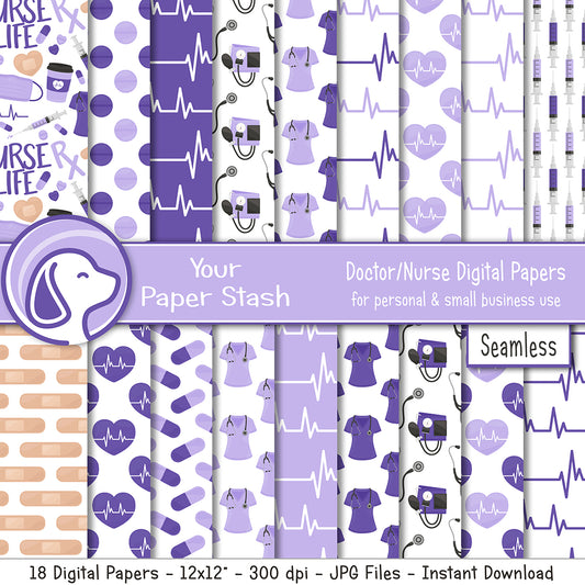 seamless nurse digital scrapbook paper background patterns