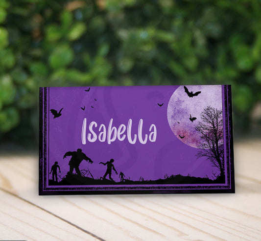 halloween zombie place and tent cards, halloween party food cards printable download