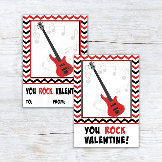 red and black valentine you rock printable 3.5x5 mini cookie card backers and note cards