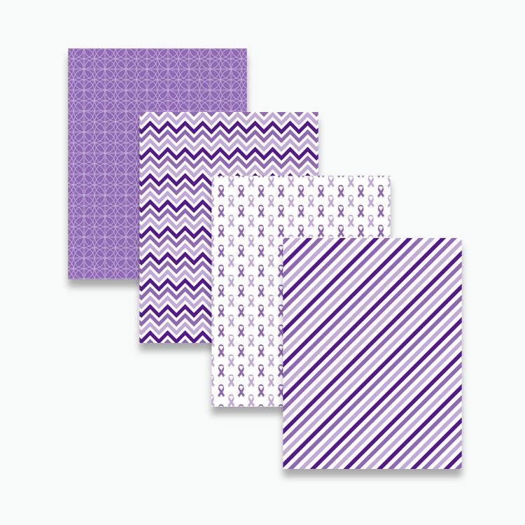 Purple Cancer Awareness Digital Paper Pack – Awareness Ribbon Backgrounds 8.5x11