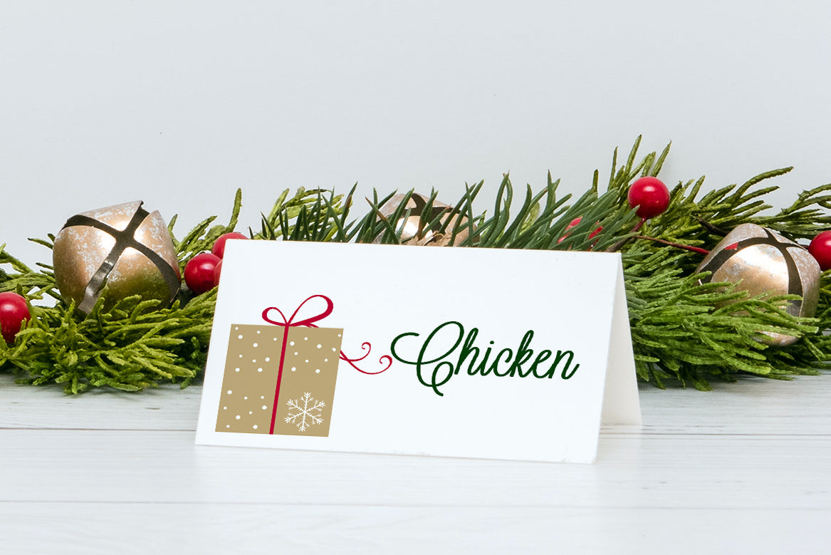 editable Christmas tent place cards