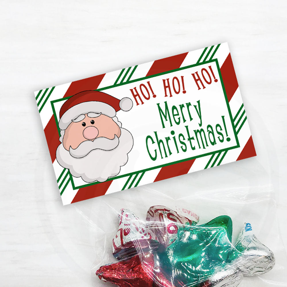 Merry Christmas Santa treat and cookie bag toppers