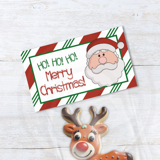 printable Santa Merry Christmas candy and cookie bag toppers - 2 sizes - download