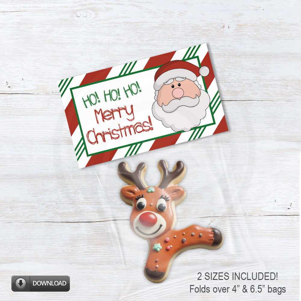 printable santa cookie and candy bag toppers - printable downloads