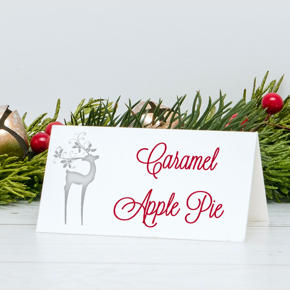 Christmas reindeer printable editable place cards