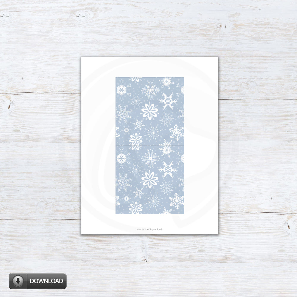 4x4 cookie cards with snowflakes printable download - Christmas cookie exchange