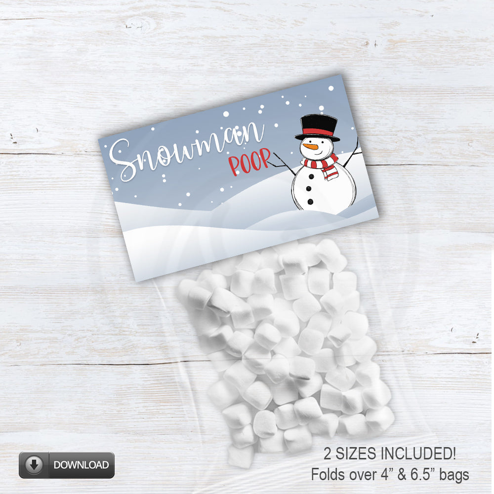 snowman poop winter party treat bag toppers, Christmas gifts for students or t eachers