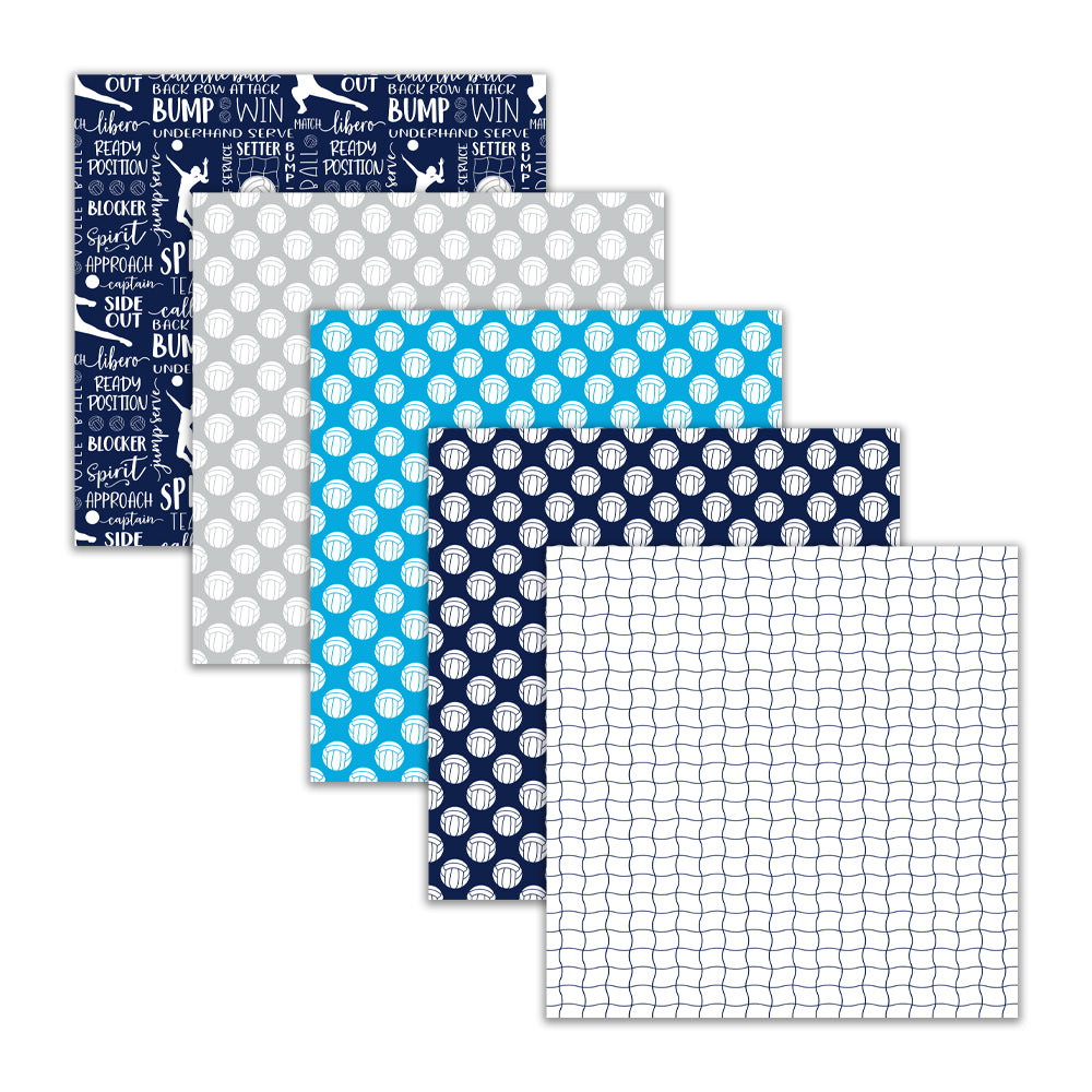 Volleyball themed digital backgrounds for classroom sports projects and school spirit decorations