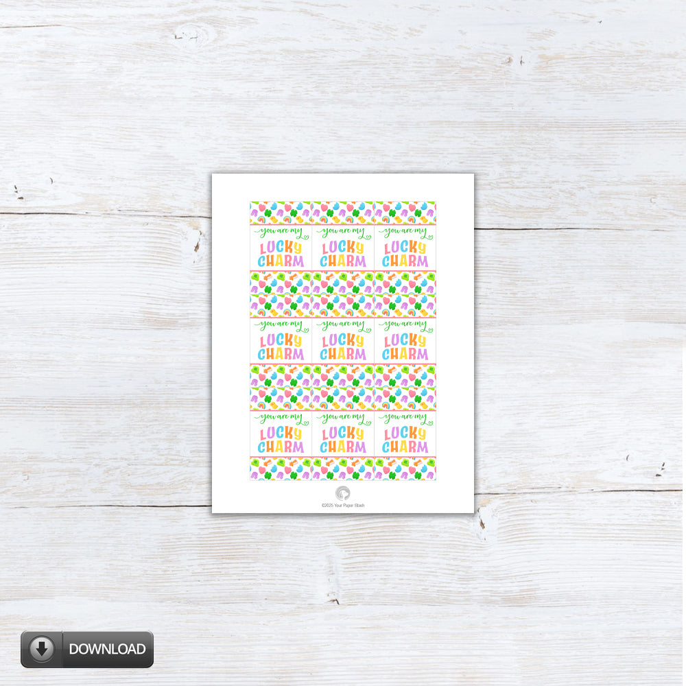 st patricks day printable lucky gift tags for cookie candy and treat bags

