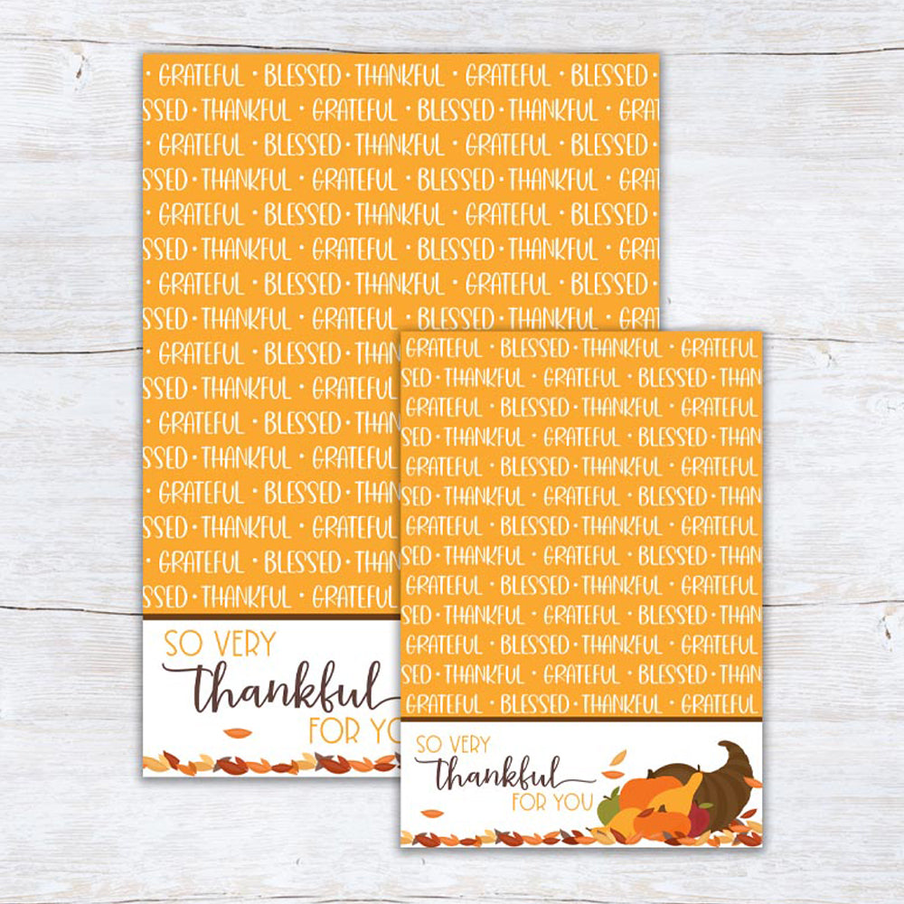 thankful grateful blessed Thanksgiving printable cookie and note cards