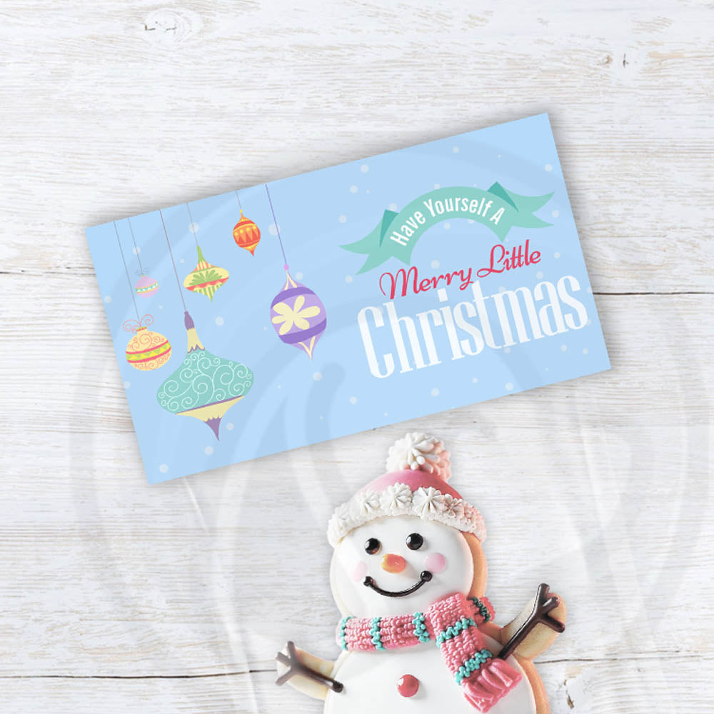 printable blue have yourself a merry little Christmas treat bags