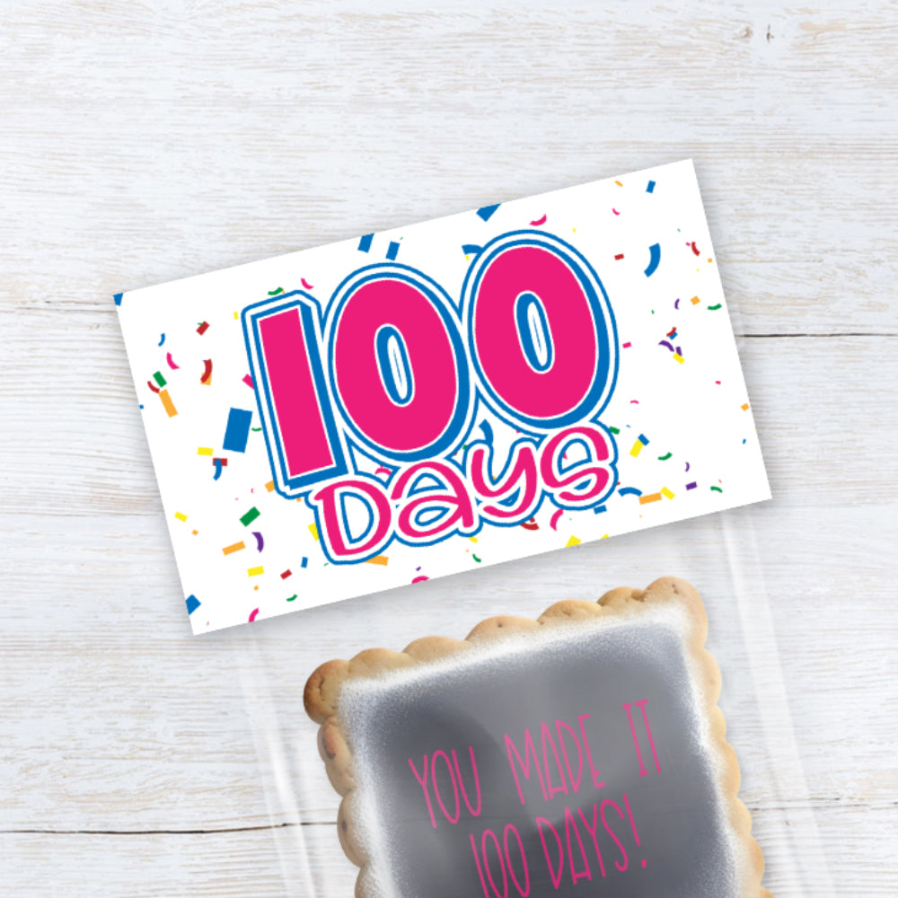 printable 100 days of school treat candy cookie goody bag toppers, 100 day celebrations