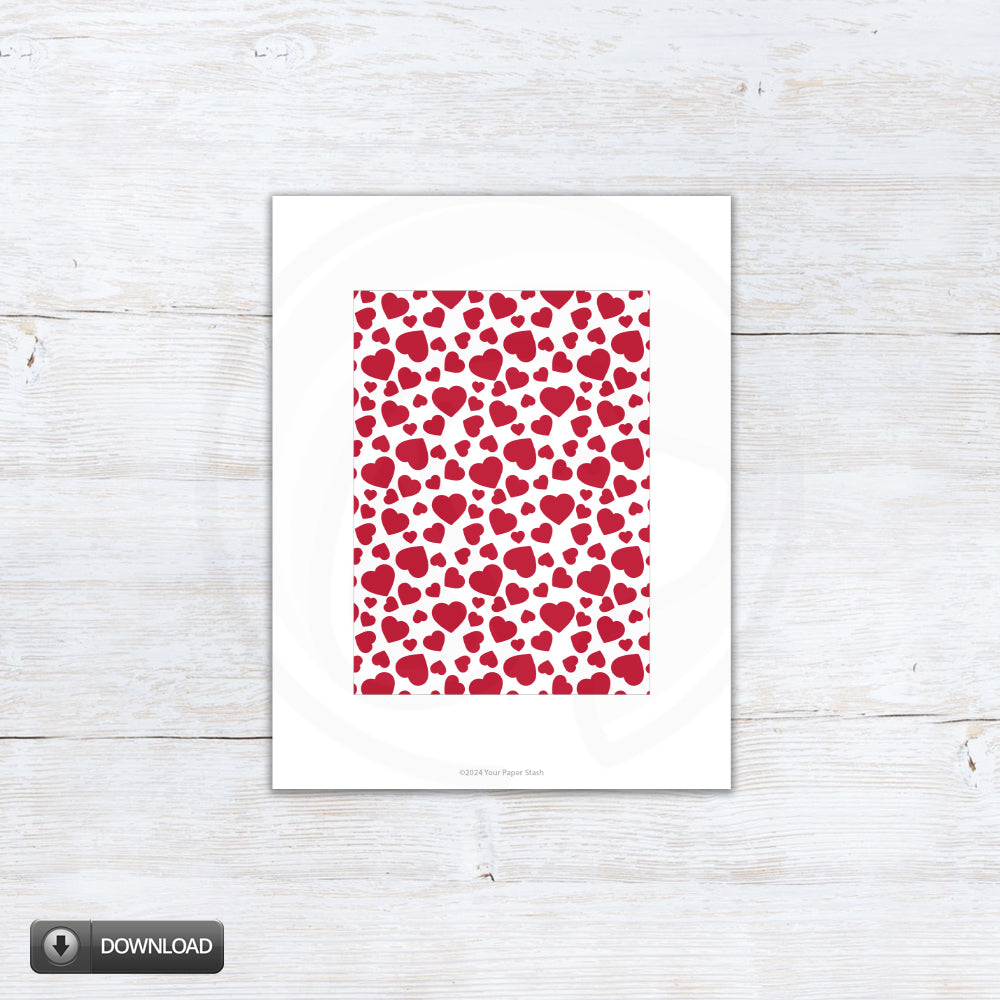 Valentine Heart Cookie Box Backers And Cards 7 Sizes
