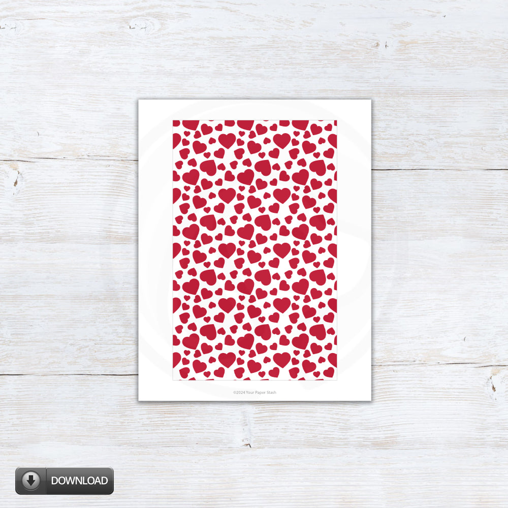 Valentine Heart Cookie Box Backers And Cards 7 Sizes