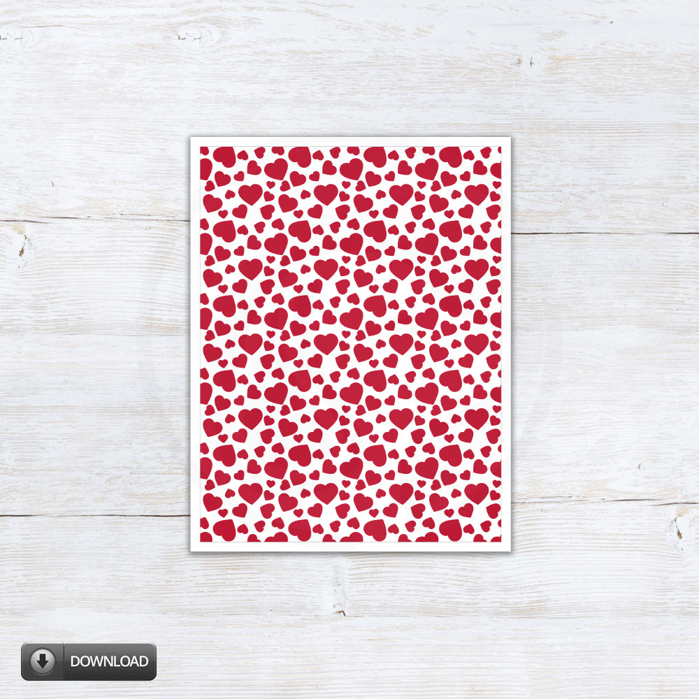 Valentine Heart Cookie Box Backers And Cards 7 Sizes