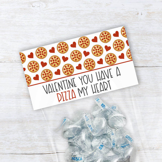 printable valentine you have a pizza my heart treat and cookie bag toppers - 2 sizes - instant download