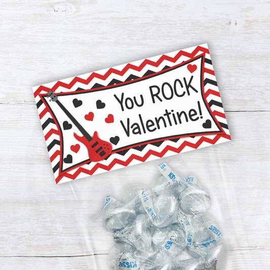 valentine you rock printable treat bag toppers
