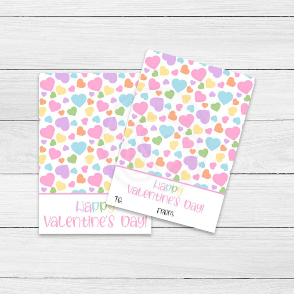 printable valentine's day heart mini cookie card download