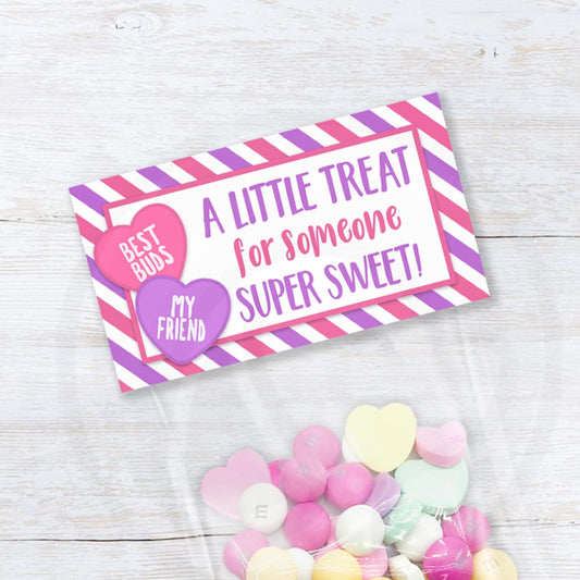 Valentine's Day printable treat candy and cookie bag toppers