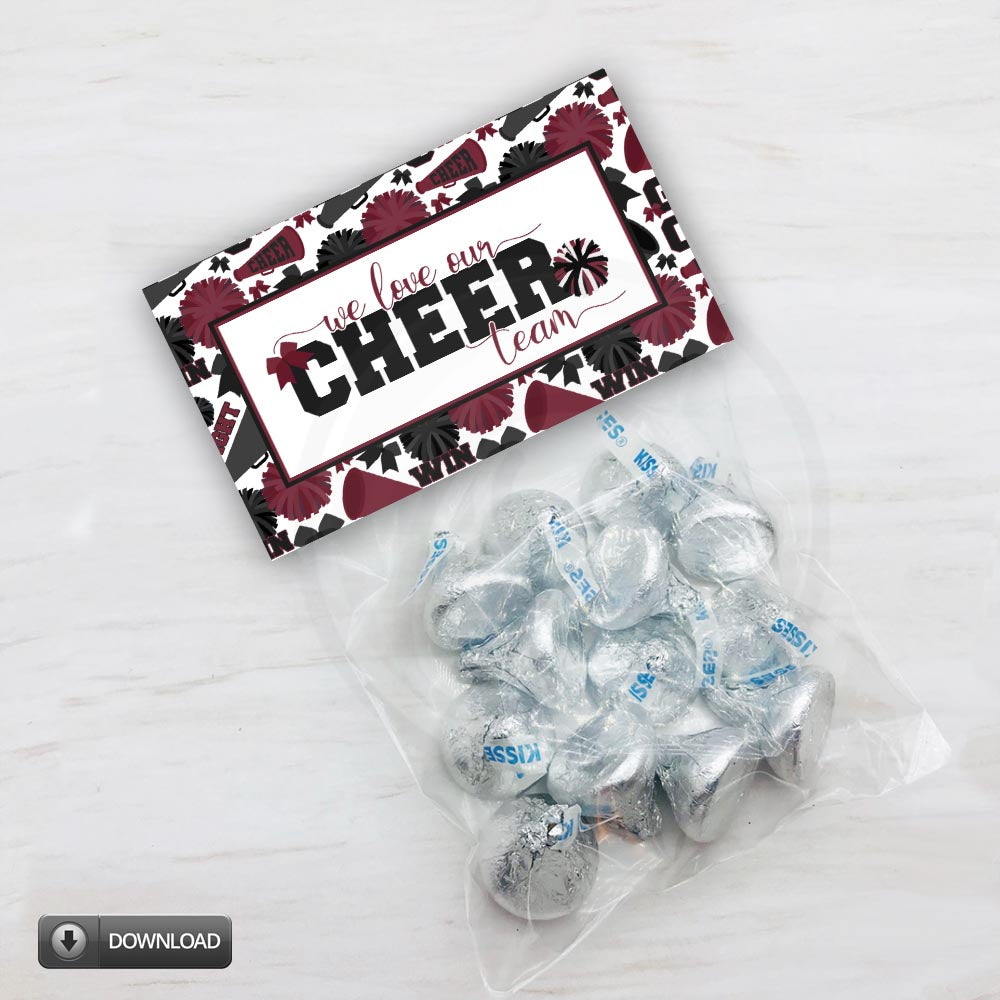 we love our cheer team treat bag toppers