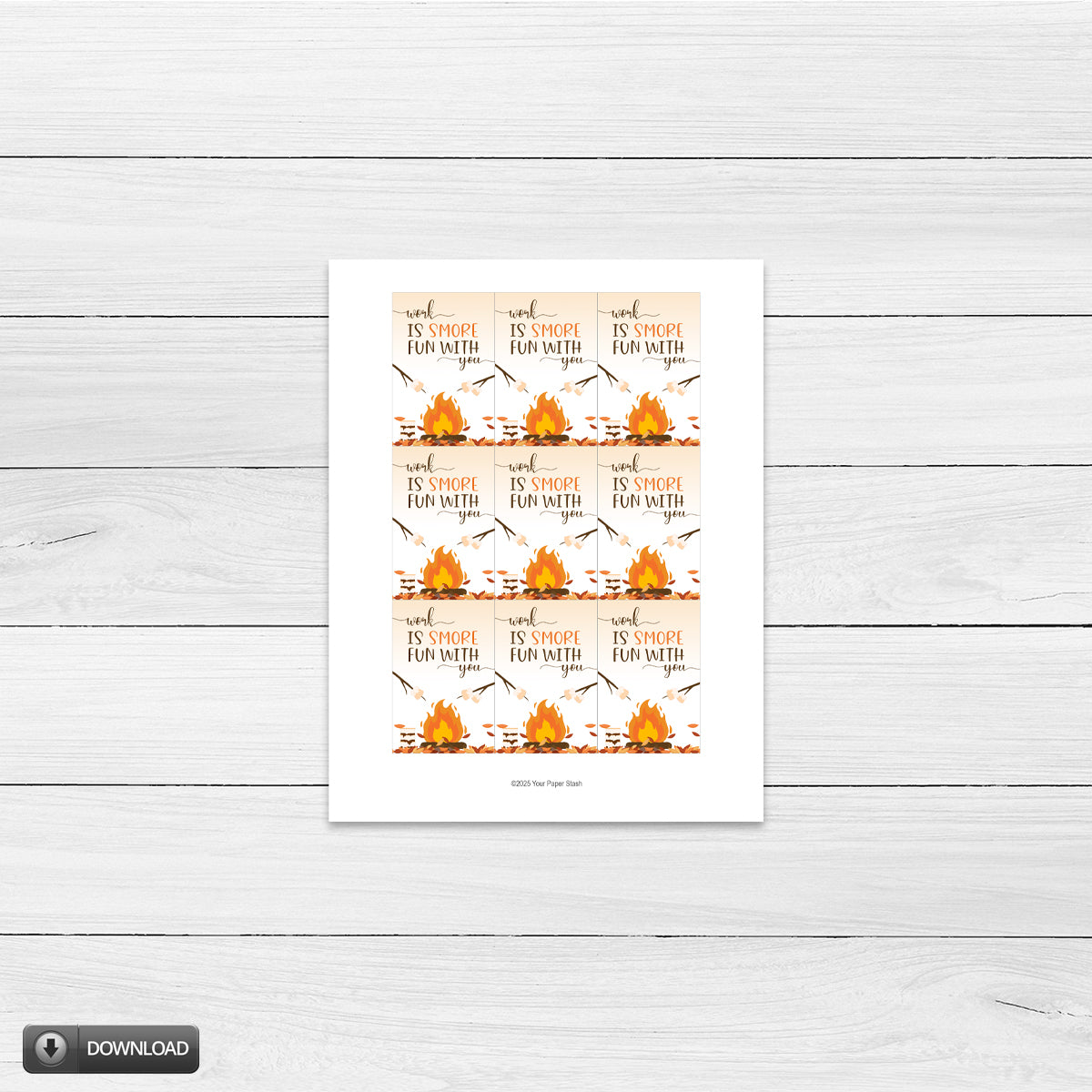 work is smore fun with you printable tags