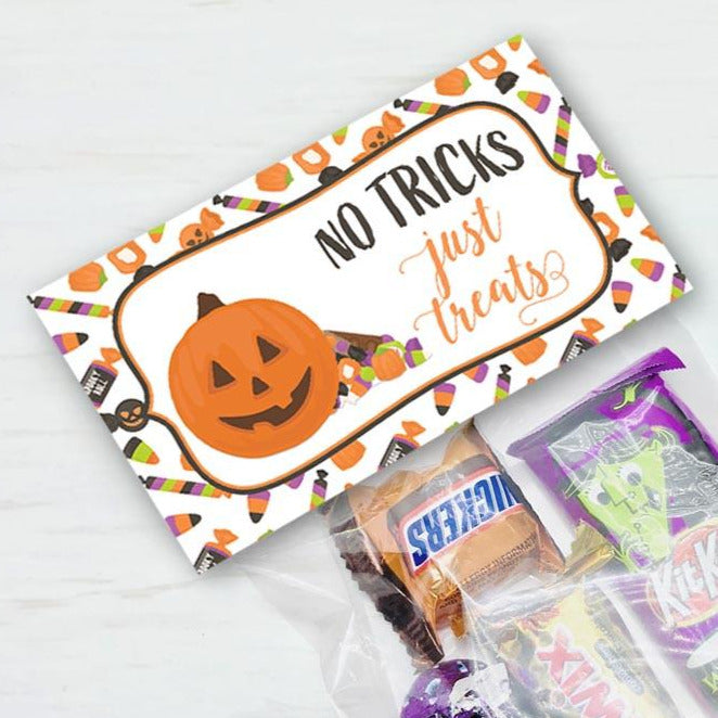 printable halloween pumpkin treat candy party favor bag toppers classroom party trick or treat trunk your paper stash yourpaperstash