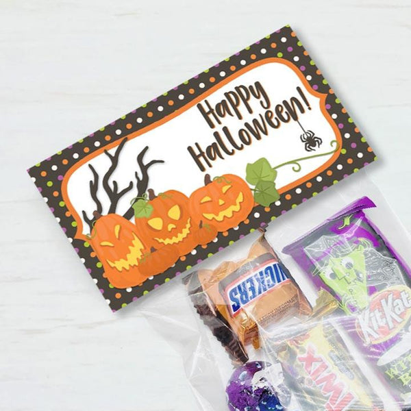 happy halloween printable treat candy cookie favor bag topper halloween party favor bags digital instant download