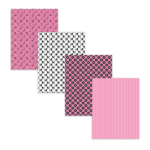 printable 50s sock hop stationery, french poodle background