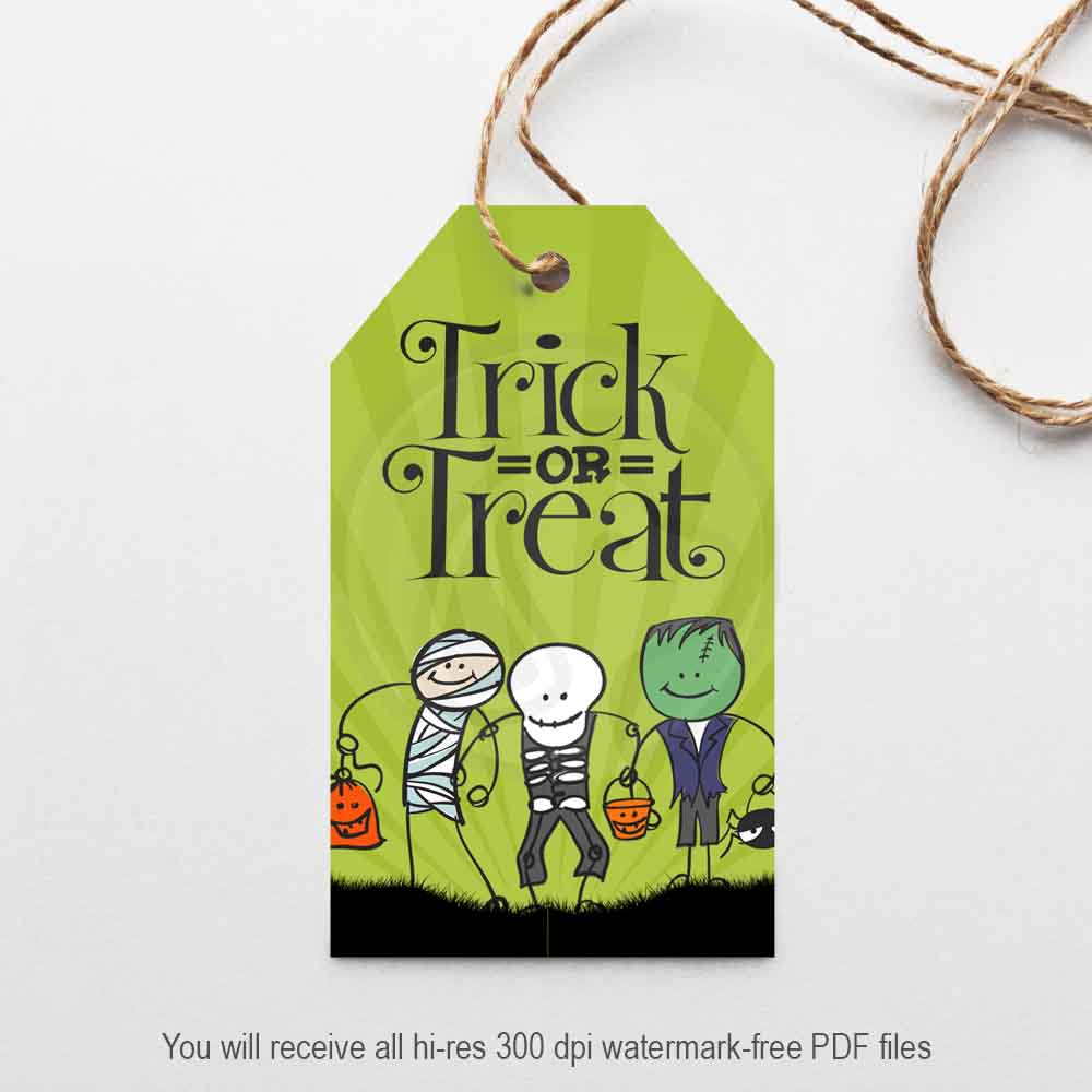 halloween party trick trunk or treat kids gift tags party decorations treat bag toppers