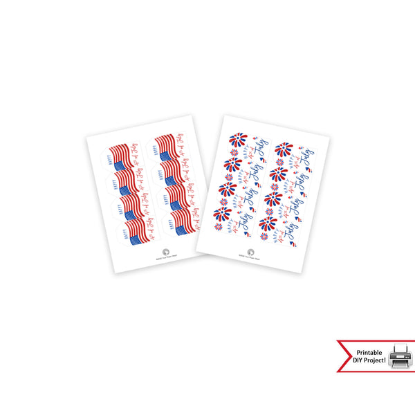 Printable 4th of July American Flag Gift Tags
