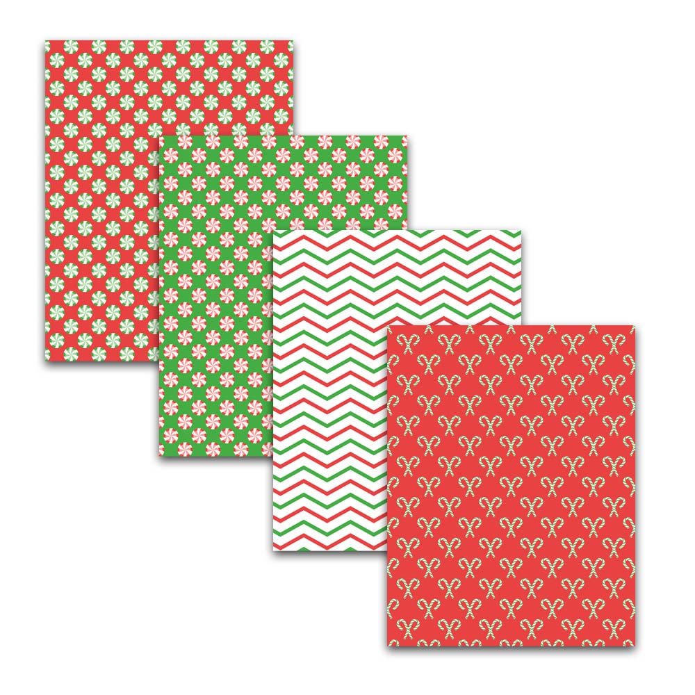 8.5x11" Christmas Candy Digital Papers & Backgrounds