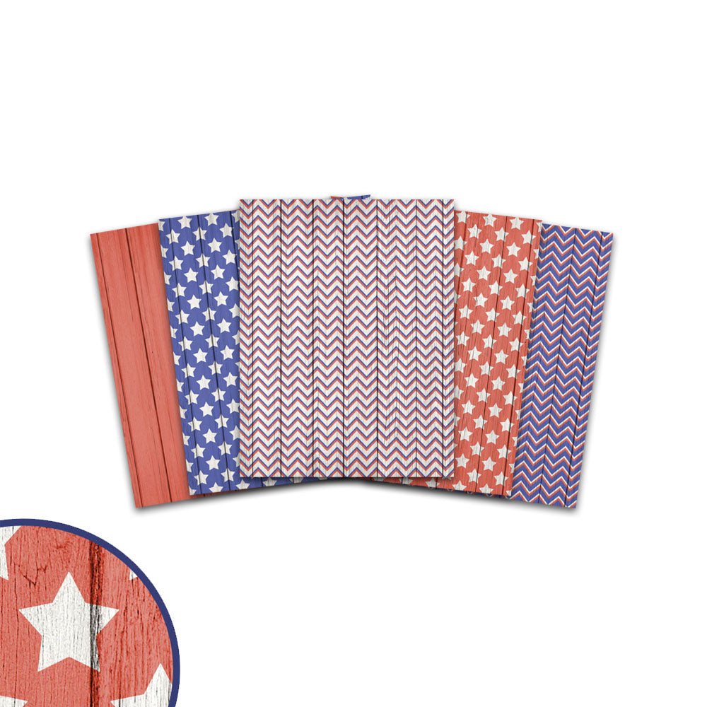 8.5x11" Patriotic Digital Papers with Wood Textured Backgrounds