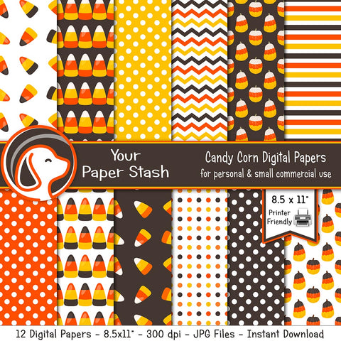 halloween candy corn thanksgiving fall digital scrapbook paper backgrounds printing kids craft project supplies