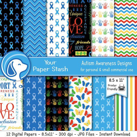 autism awareness month autist special needs school backgrounds rainbow blue ribbon 