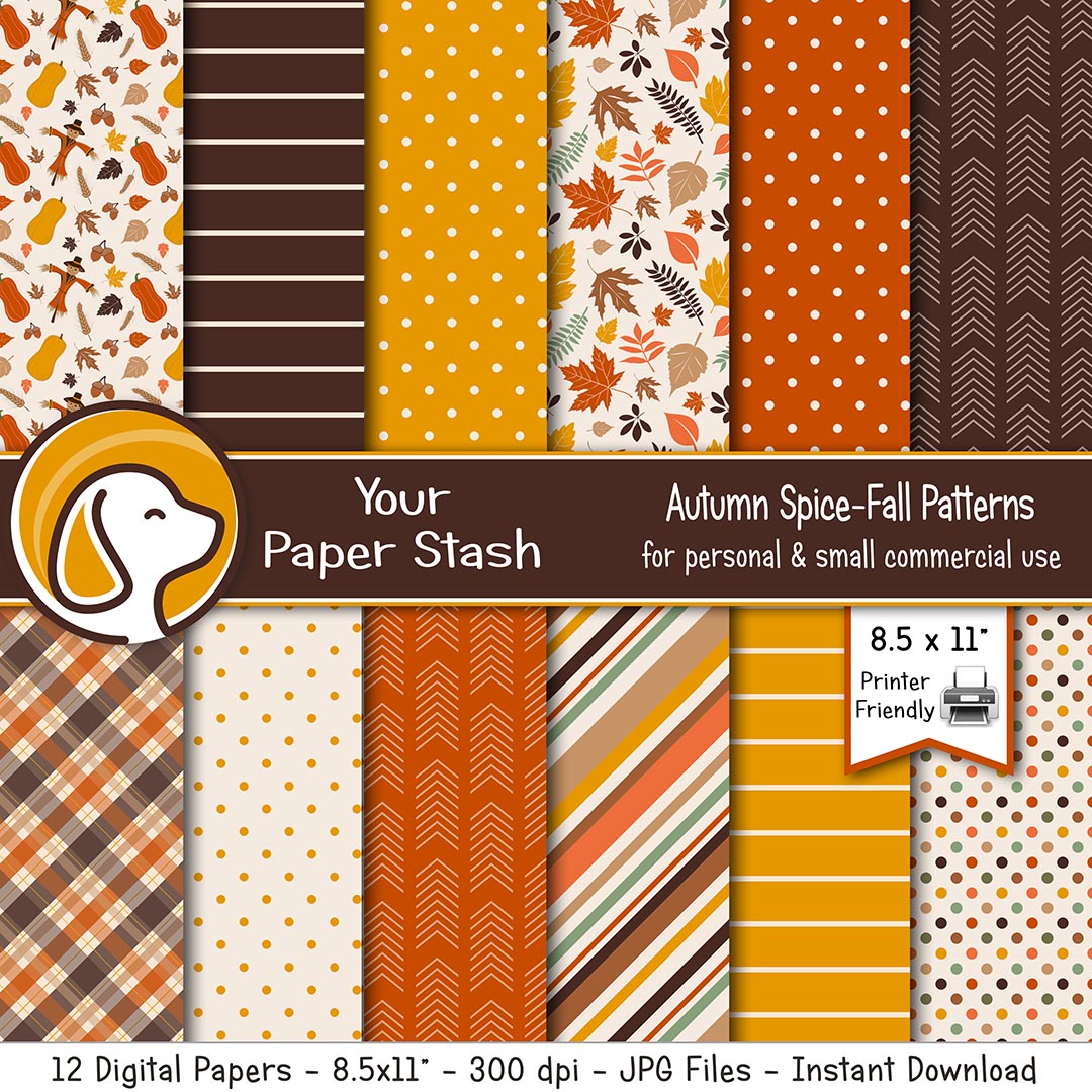 Halloween, Autumn, and Thanksgiving Digital Paper Pack