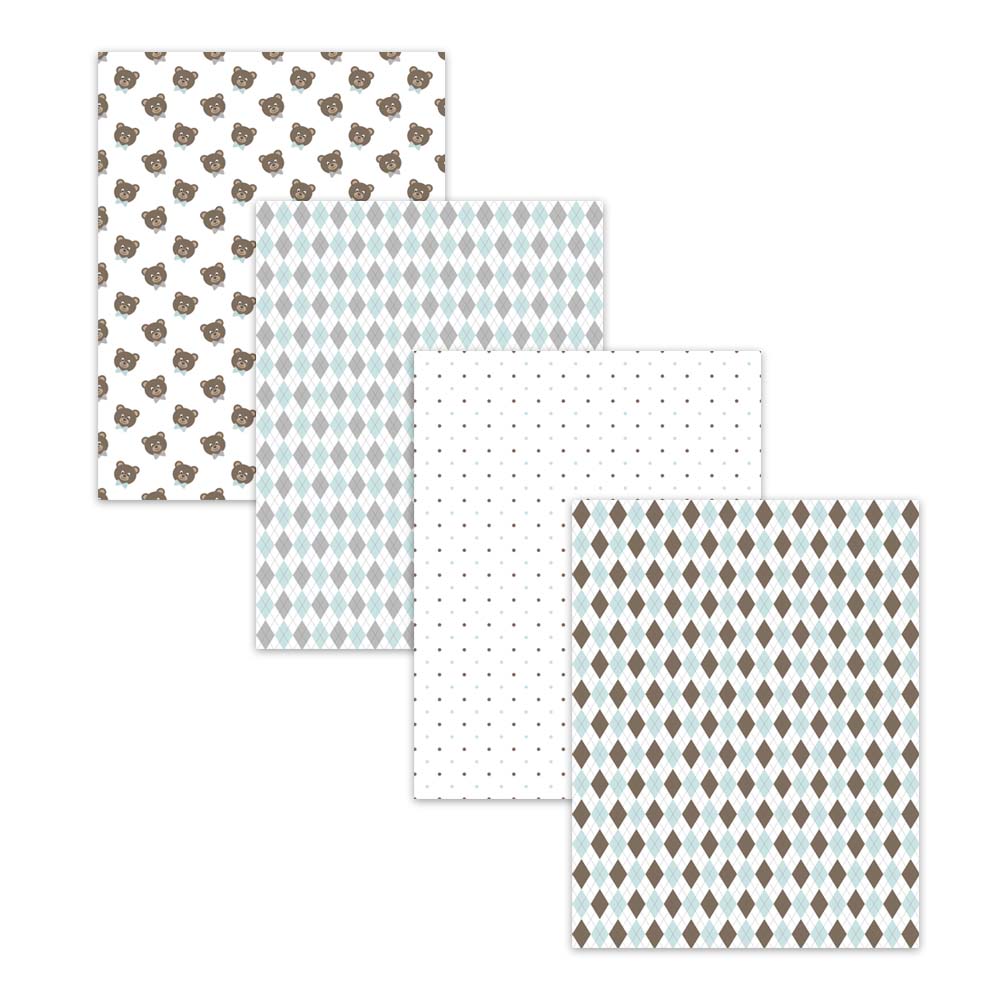 teddy bear argyle polka dot printable digital paper stationery decoupage paper