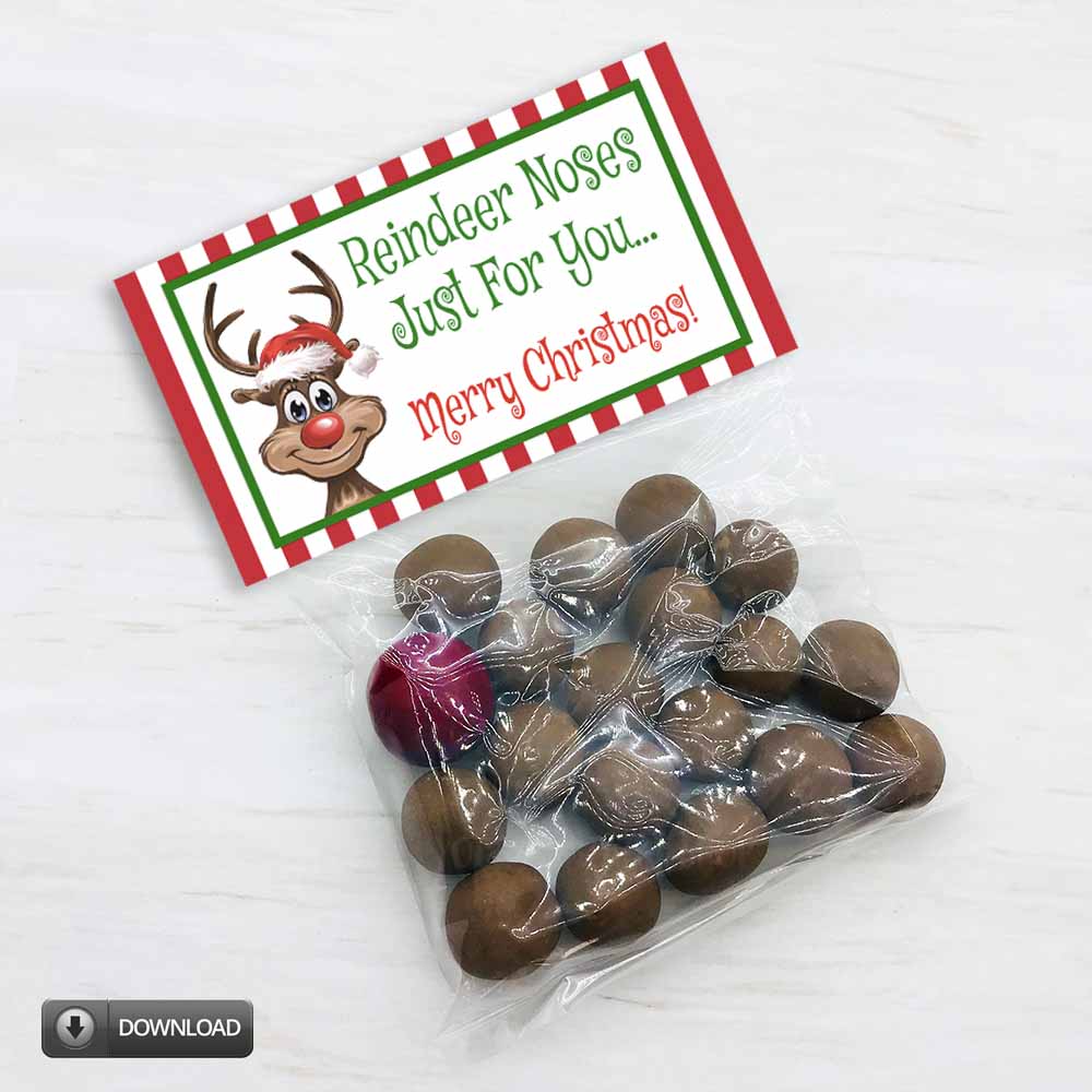 christmas reindeer noses candy bab topper