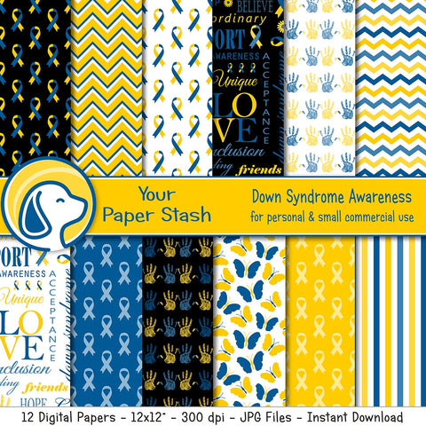 down syndrome special needs education educational digital paper backgrounds prints
