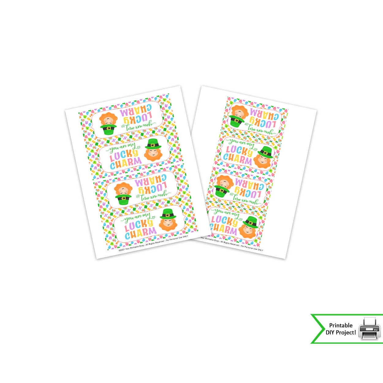 st patrick's day printable bag toppers
