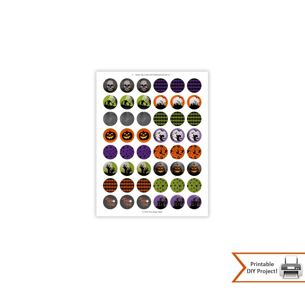 Halloween Bottle Cap Images for Buttons and Stickers