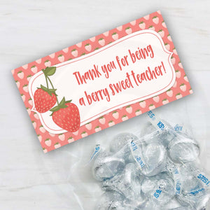 printable teacher appreciation week treat bag toppers, berry sweet teacher cookie bag topper