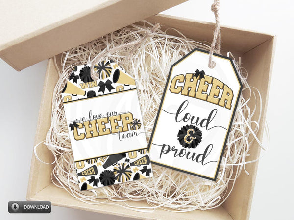 cheer loud and proud cheerleader gift tags